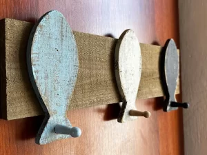 Fish shaped coat hooks