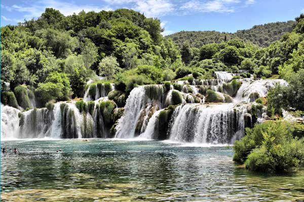 View of the Krka falls in Croatia